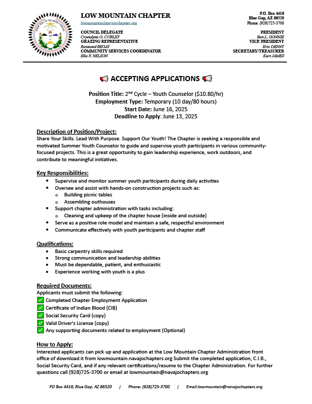 FY25 SYETP 2nd Cycle Carpentry Project Supervisor Flyer