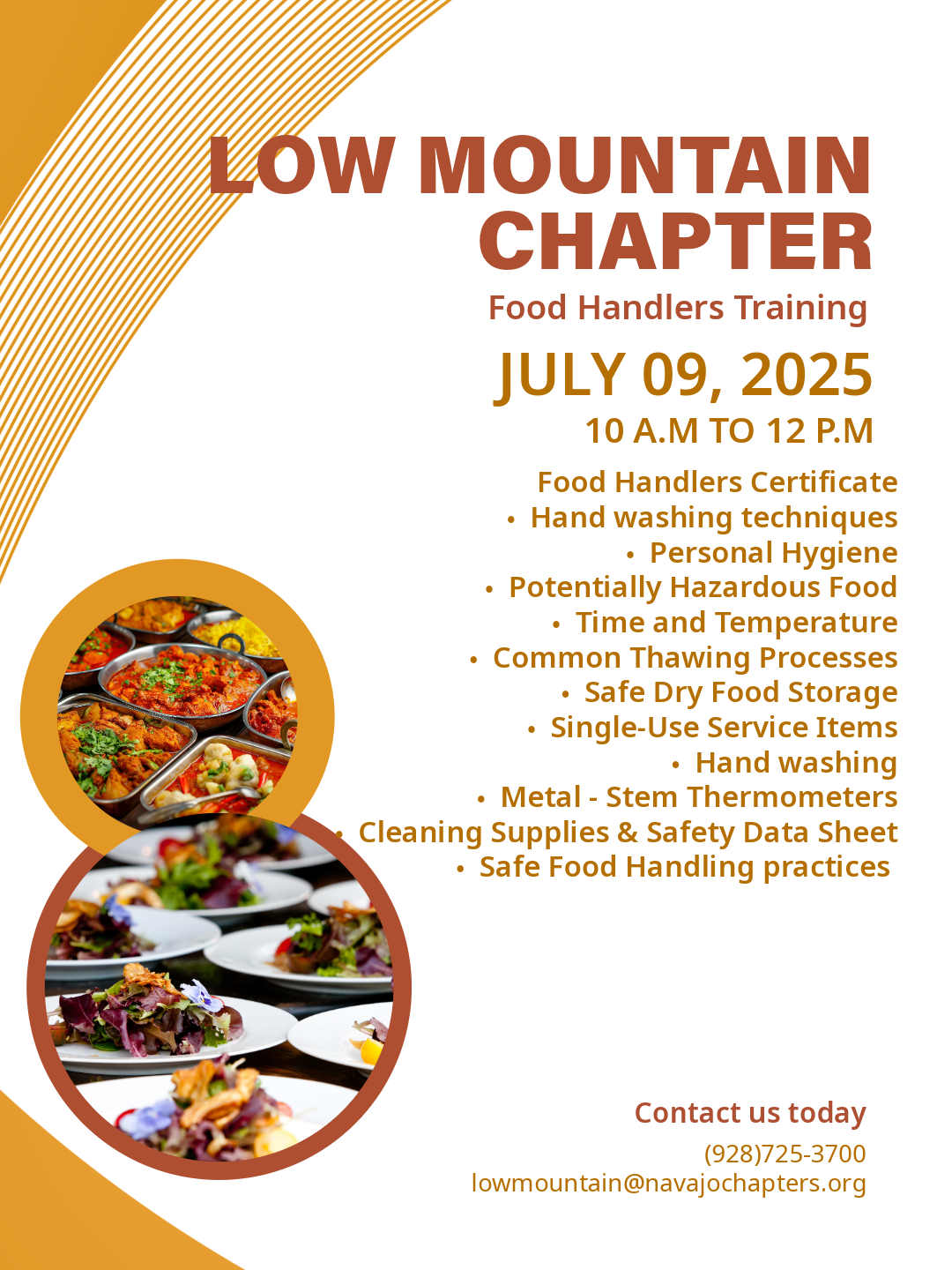 Food handlers Training flyer